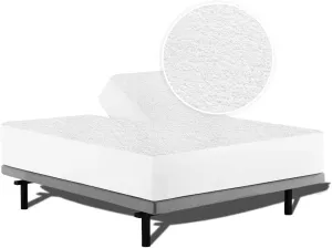 1 Pc Flex Head King Waterproof Mattress Protector for Sleep Number Adjustable Beds, 100% Terry Cotton, Fitted Style 34" Half Split Mattress Cover, Fits Upto 16 Inch Deep Pocket, 78" x 80, White