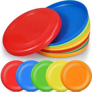 10 Pack Kids Flying Disc Disk Flyer Disc Outdoor Training Interactive Flying Discs Bulk for Children Adults Dogs for Beach Game Sports Party Favors, 5 Colors