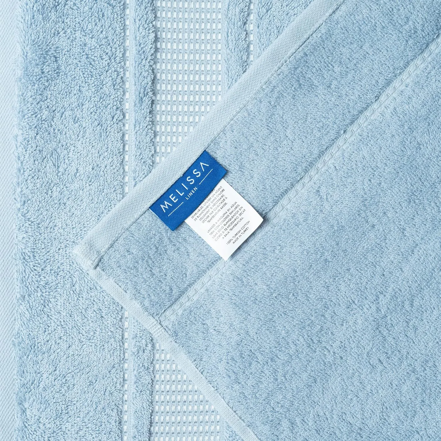 100% Cotton Washcloths for Bathroom, 4-Piece 12x12 in Wash Cloth Set, Turkish Small Hand Towels, Soft Rags for Face and Body, (Blue Washcloths)