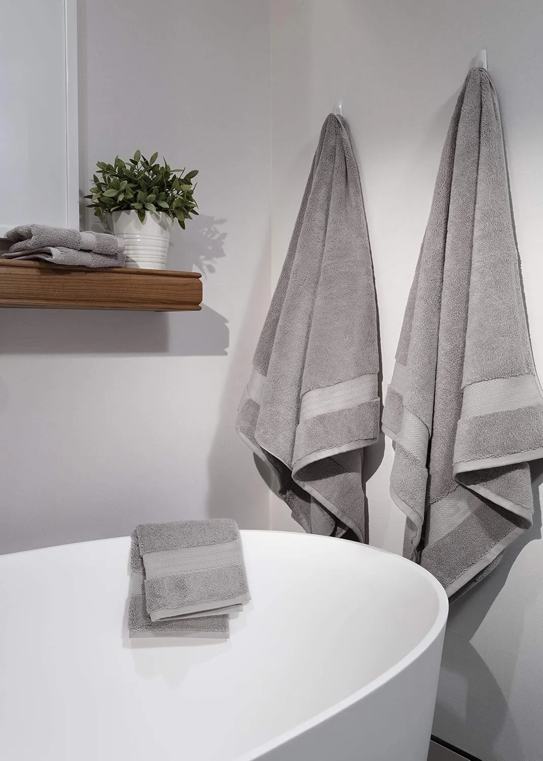 100% Organic Cotton Bath Towel Set | Bathroom Luxury Towel Set of 6 | GOTS Certified | Hotel Premium Towels | 700 GSM | 2 Bath Towel 30 x 56 | 2 Hand Towel 16 x 30 | 2 Wash Cloth 13 x 13 | Dark Gray
