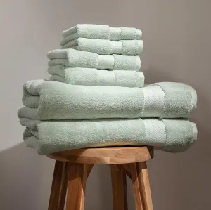 100% Organic Cotton Bath Towel Set | Bathroom Luxury Towel Set of 6 | GOTS Certified | Hotel Premium Towels | 700 GSM | 2 Bath Towels 30 x 56 | 2 Hand Towels 16 x 30 | 2 Wash Cloths 13 x 13 | Green