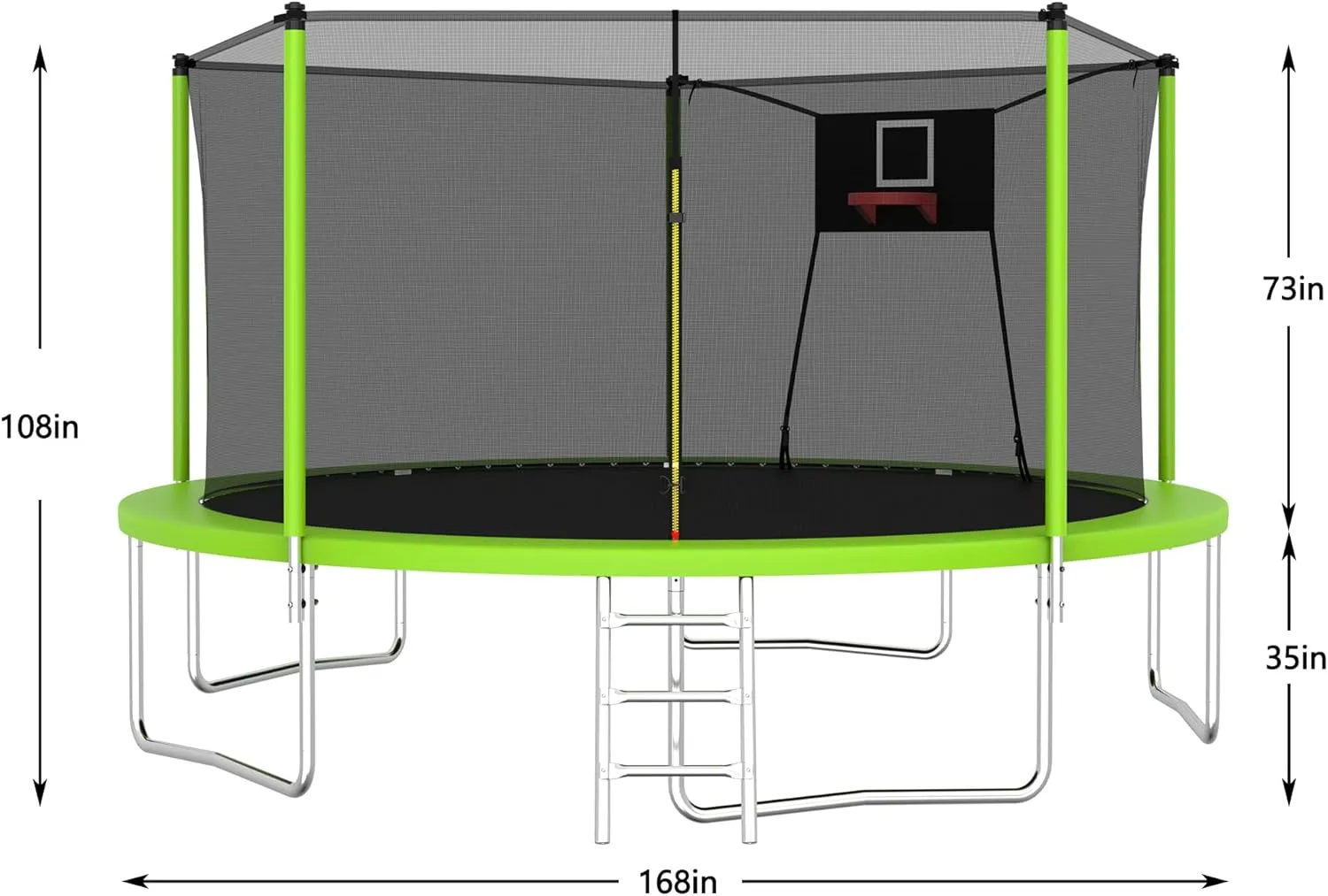 1000 LBS 14FT Outdoor Trampoline with Basketball Hoop & Safety Enclosure Net - ASTM Approved, Heavy-Duty Recreational Trampoline for Kids & Adults