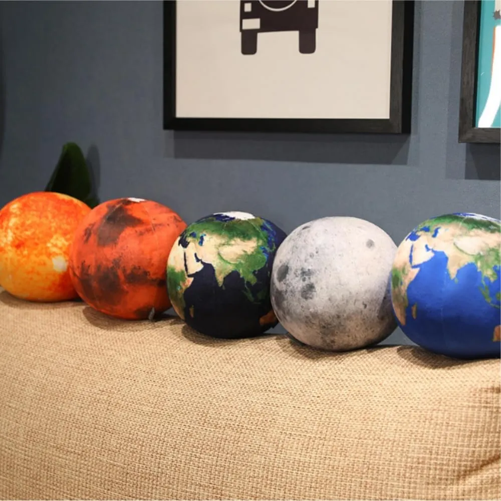 10.6Inch Super Cute Sun Plush Soft Pillow, Soft and Realistic Earth, Moon, Sun, Stuffed Plush Toy for Learning Science, Astronomy, Space, Blue Planet, Toy (Earth)