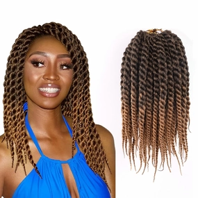 10 Inch Jumbo Braids Crochet Hair Short Havana Twist Crochet Hair for Black Women 7 Packs Crochet Senegalese Twist 2 Strand Twists Crochet Braids (10 Inch,T27-Black to Honey Blonde)