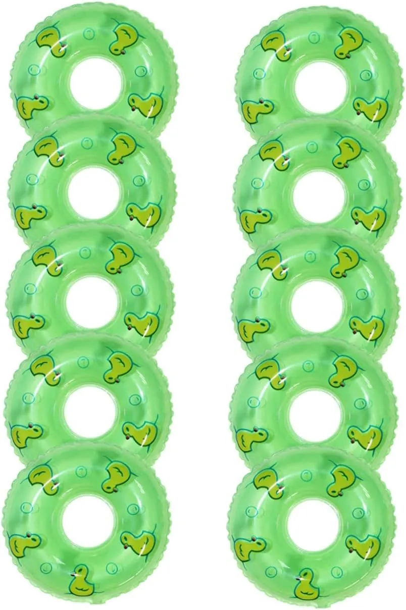 10pcs Duckling Swimming Ring Miniatures Miniture Decoration Kids Decor Dashboard Decorations Mini Swim Mini Duck Accessories Cartoon Mini Swim Rings Mini House Swim Rings Beach Toy