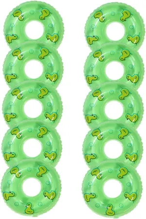 10pcs Duckling Swimming Ring Miniatures Miniture Decoration Kids Decor Dashboard Decorations Mini Swim Mini Duck Accessories Cartoon Mini Swim Rings Mini House Swim Rings Beach Toy