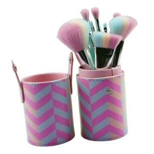 10Pcs Professional Makeup Brush with Wood Handle and Storage Holder Soft Synthetic Hair for Foundation Blush Eye Shadow for Womens Cosmetics