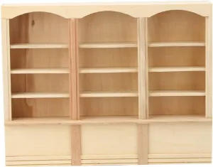 1:12 Dollhouse Miniature Simulated Bookcase Cabinet Mini Furniture Model Toy Accessory(Wood Color (Triple Bookcase)) Doll house