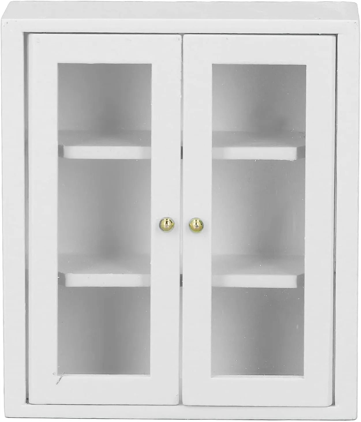 1:12 Dollhouse Wall Cabinet,Wooden Miniature Kitchen Cabinet for Dollhouse Accessories (White)