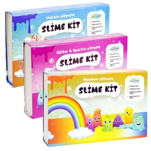 118 Pieces Ultimate DIY Slime Making Kit (Glitter and Sparkle, Unicorn, and Rainbow Slime Kit - Make 70  Slime) Combo Pack of 3