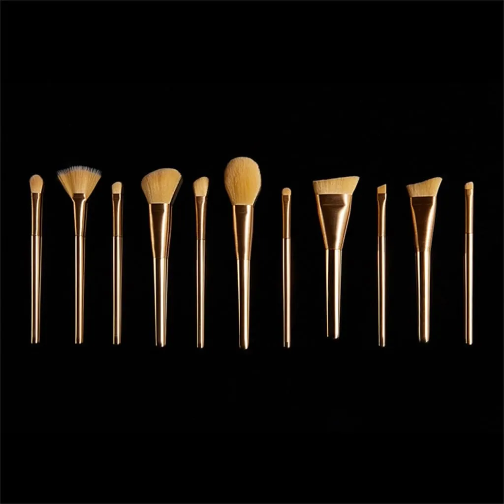 11pcs Golden Mango Collection Makeup Brush Set Brushes Makeup Brushes Complete Set