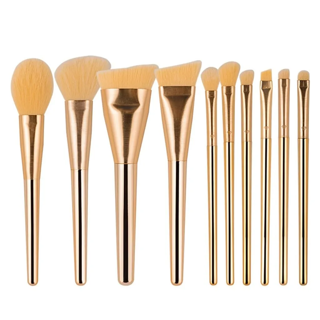 11pcs Golden Mango Collection Makeup Brush Set Brushes Makeup Brushes Complete Set