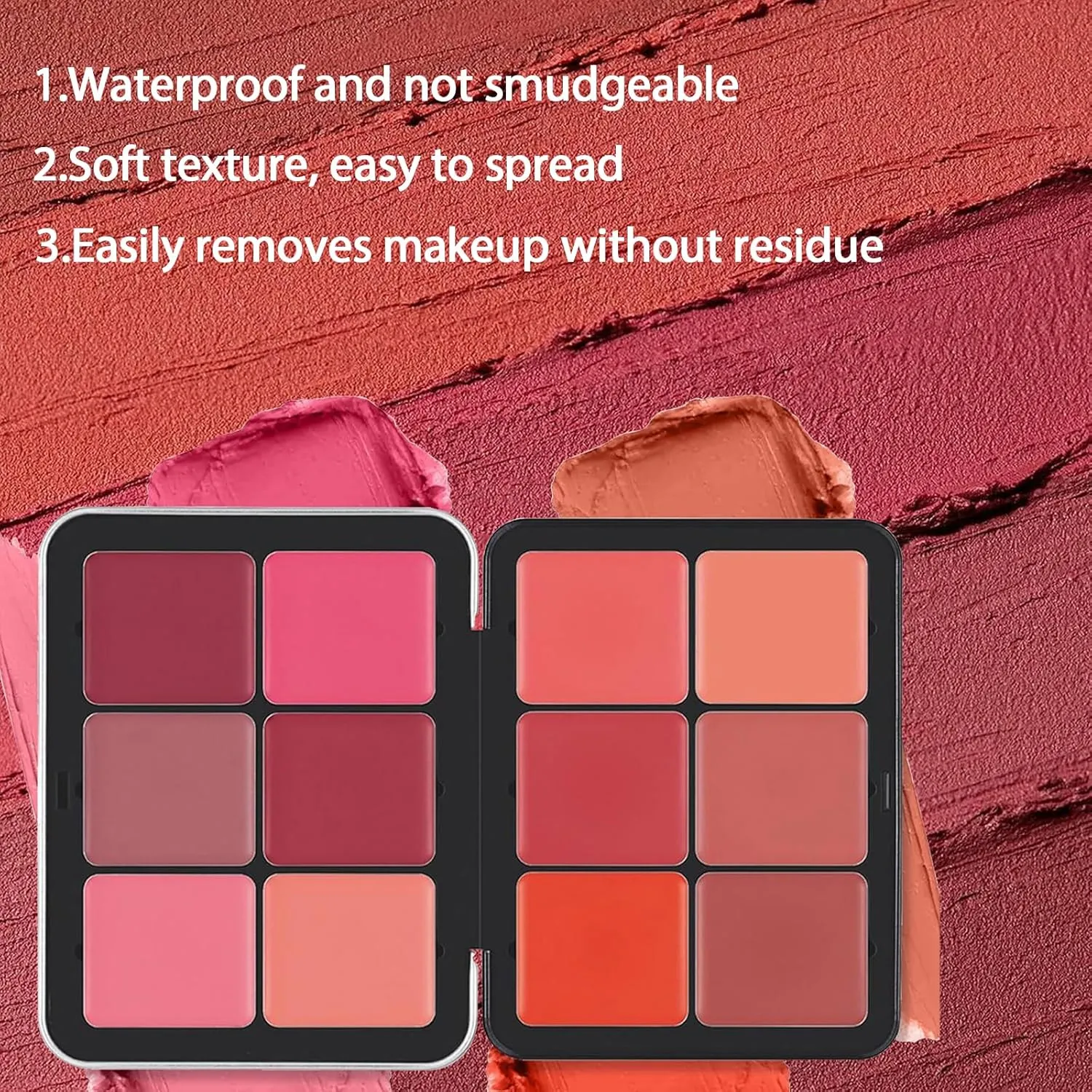 12 Colors Powder Blush Face Makeup Lightweight Smooth Blushes Contour Highlighter All-in-One Xmas Makeup Palette with Soft Beauty Brush - High Impact Buildable Blusher Cosmetics Gifts