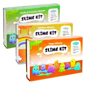 126 Pieces Ultimate DIY Slime Making Kit (Fluffy and Crunchy, Rainbow, and Mega Ultimate Slime Kit- Make 75  Slime) Combo Pack of 3