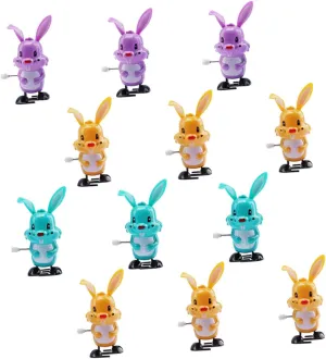 12Pcs Wind Up Rabbit Hopping Bunny for Party Favors Interactive Fun for Boys and Easter