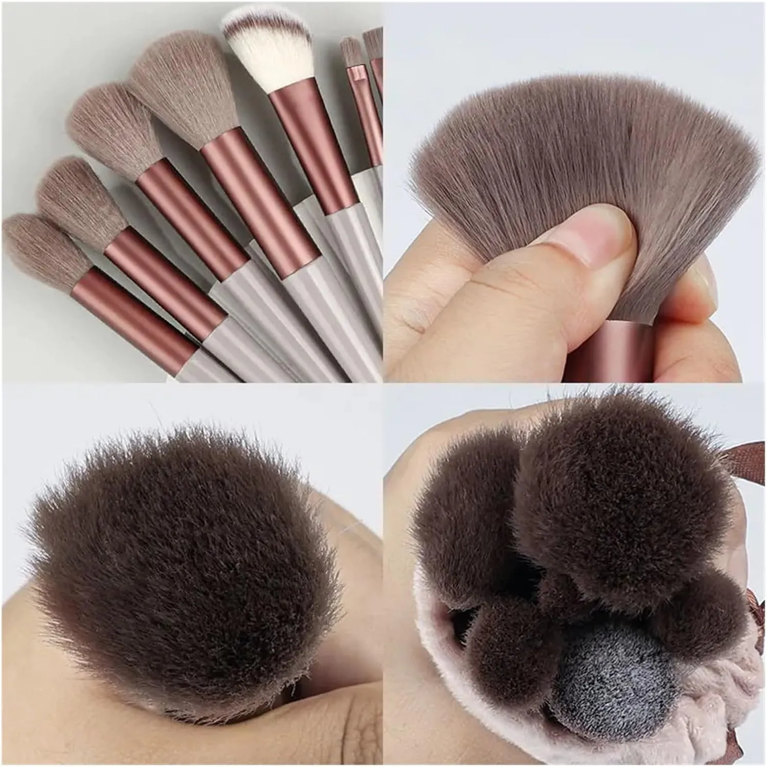 13PCS Makeup Brushes Set with Bag Soft Fluffy for Cosmetics Foundation Blush Powder Eyeshadow Blending Makeup Brush Beauty Tools(Green)