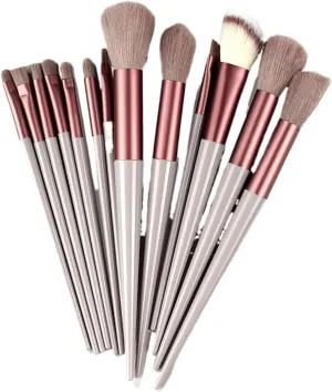 13PCS Makeup Brushes Set with Bag Soft Fluffy for Cosmetics Foundation Blush Powder Eyeshadow Blending Makeup Brush Beauty Tools(Green)