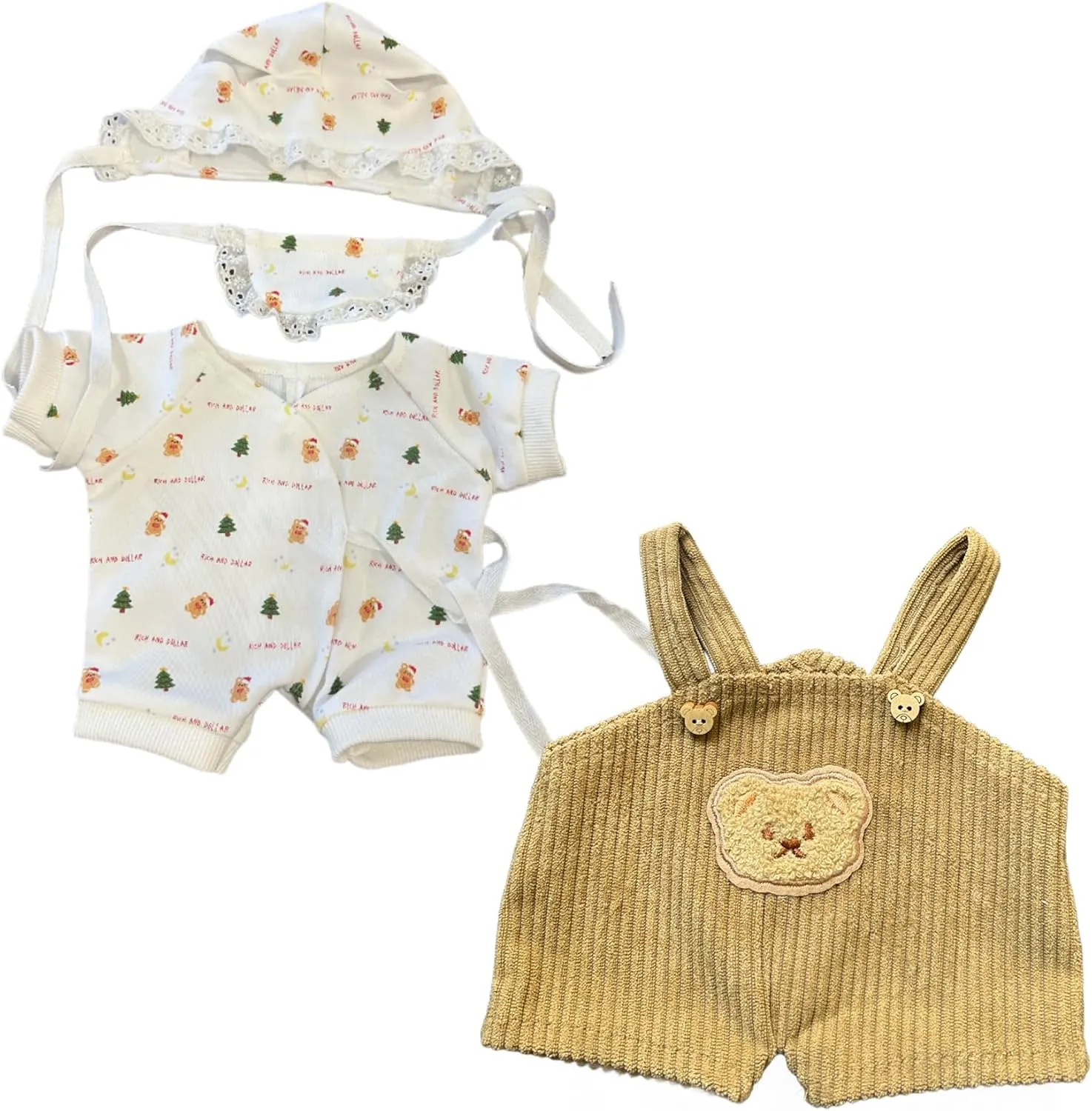 14-16''/36cm Plush Toy Bib-Style Pajama Set   Bear Romper for Chubby Teddy Bears & Bartholomew Bears(NO Doll)