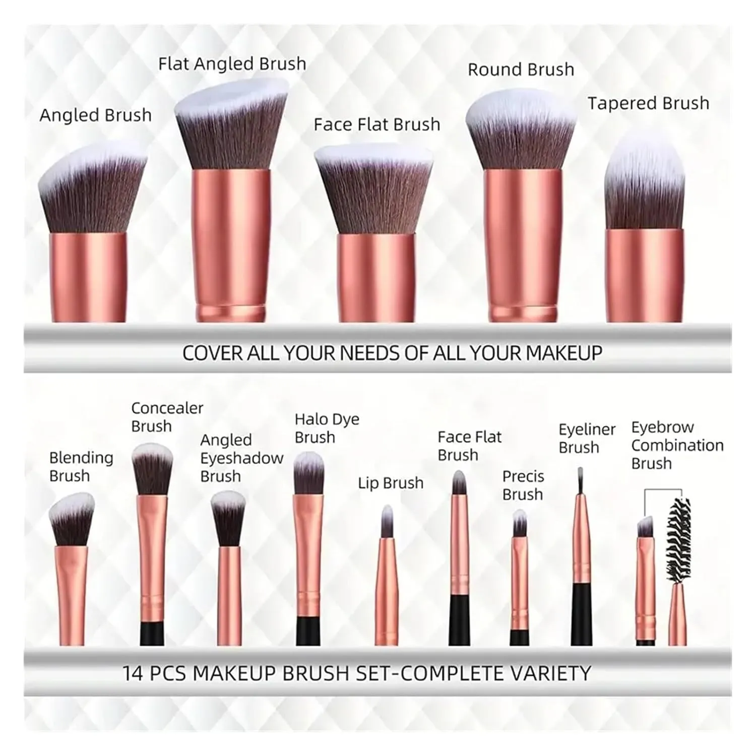 14/16 Pcs Makeup Brush Set Premuim Soft Fluffy Cosmetic Foundation Powder Eyeshadow Kabuki Blending Make Up Brush Beauty Tool(16-RED)