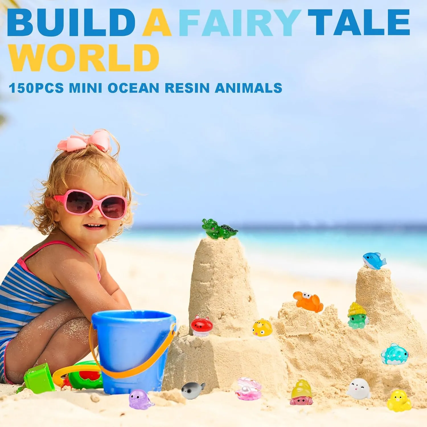 153pcs Ocean Mini Resin Animals 121 Styles Tiny Sea Resin Animals Figurines Miniature Little Plastic Animal for Garden Micro Landscape DIY Fish Tank Aquarium Potted Dollhouse Decor (Ocean)