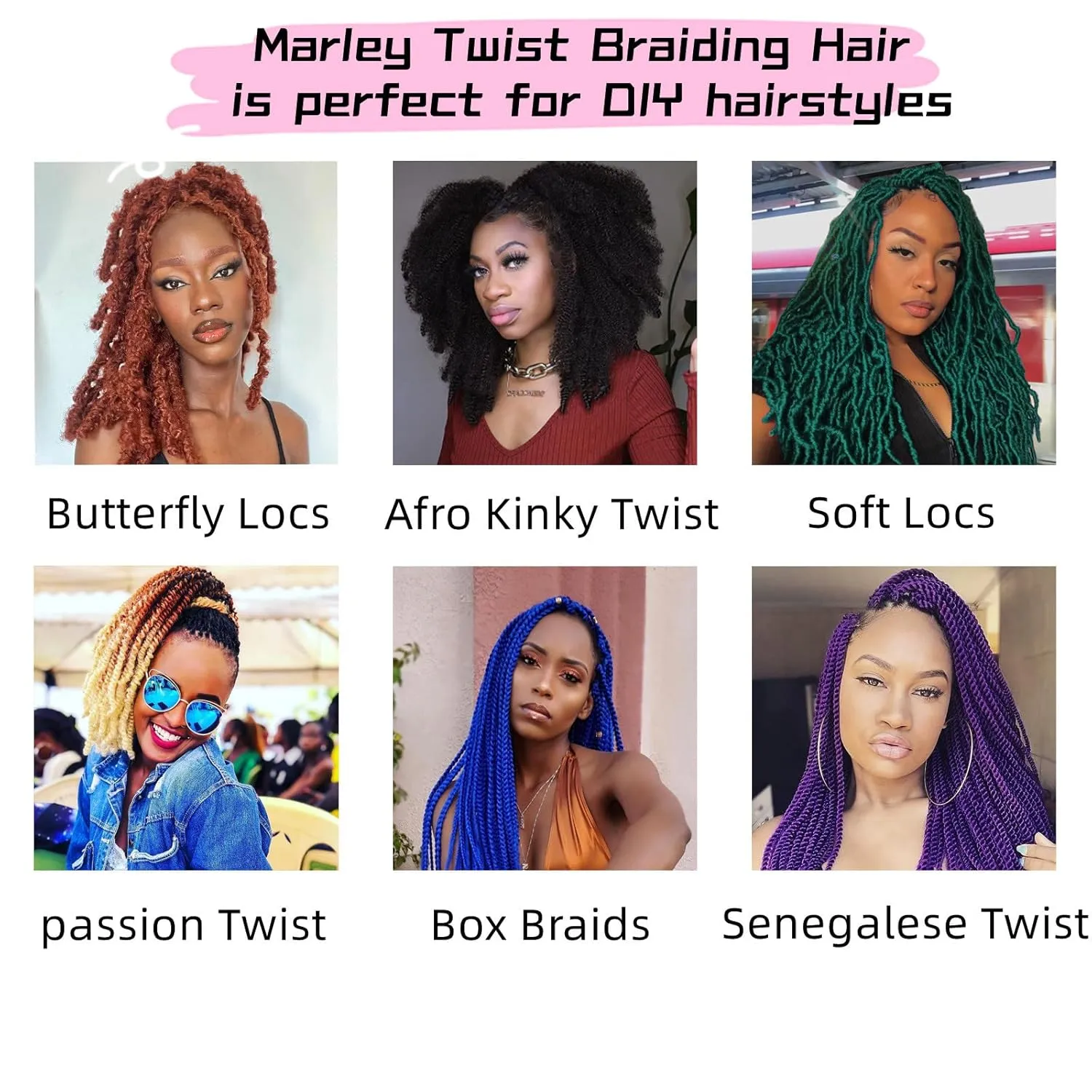 16 Inch Springy Afro Twist Hair Color 2# Kinky Braiding Hair Extensions for Passion Twist Hair Black Marley Twist Braiding Hair