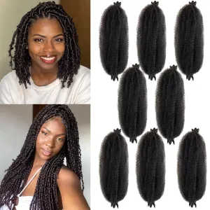 16 Inch Springy Afro Twist Hair Color 2# Kinky Braiding Hair Extensions for Passion Twist Hair Black Marley Twist Braiding Hair