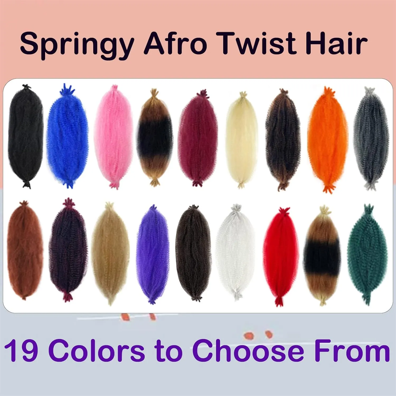 16 Inch Springy Afro Twist Hair Color 2# Kinky Braiding Hair Extensions for Passion Twist Hair Black Marley Twist Braiding Hair