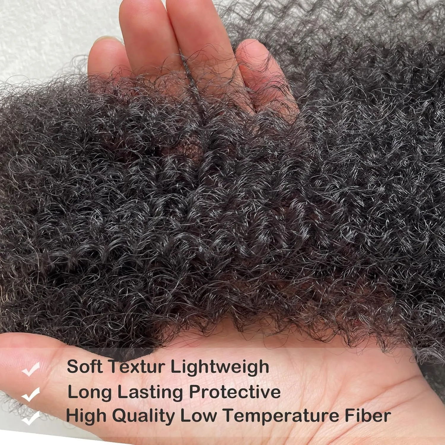 16 Inch Springy Afro Twist Hair Color 2# Kinky Braiding Hair Extensions for Passion Twist Hair Black Marley Twist Braiding Hair