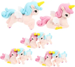 16 Pcs Micro Landscape Decoration Miniature Unicorn Figurines Small Unicorn Toys Dollhouse Miniatures Unicorn Ornaments Cake Decor Cars Toys Miniature Resin Decoration Stool Fairy, 2X3.8X5CM