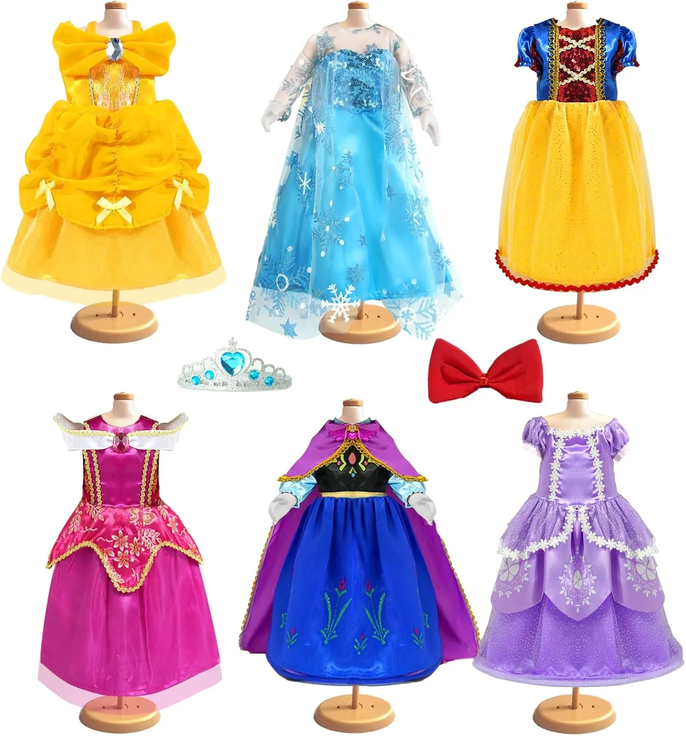 18 inch Doll Clothes Accessories - 6Pcs Different Princess Costume Dress