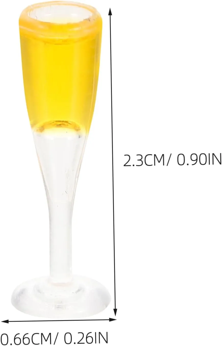 18pcs Miniature Wine Glasses Decorative Tiny House Goblets for Dollhouse Realistic Cocktail Goblets for Miniature Scenes Chic Cute Home Decor