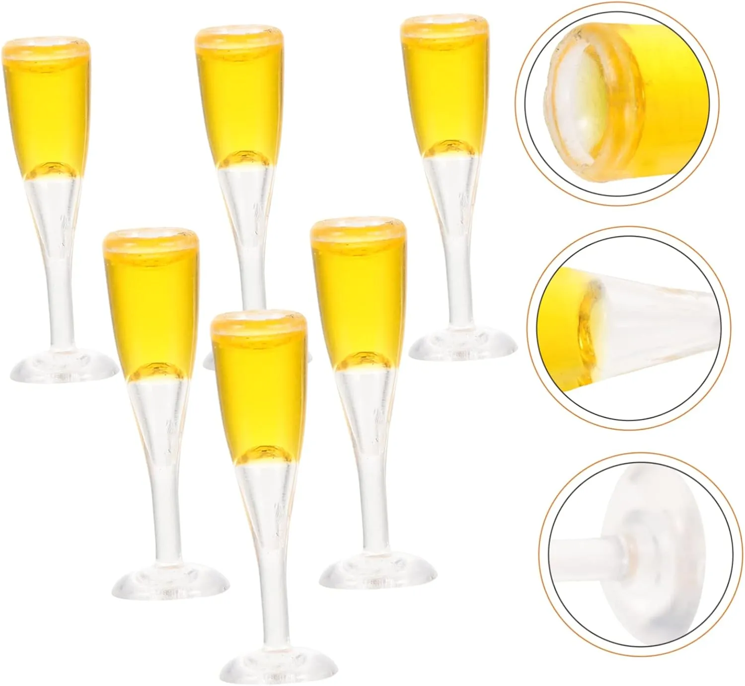 18pcs Miniature Wine Glasses Decorative Tiny House Goblets for Dollhouse Realistic Cocktail Goblets for Miniature Scenes Chic Cute Home Decor