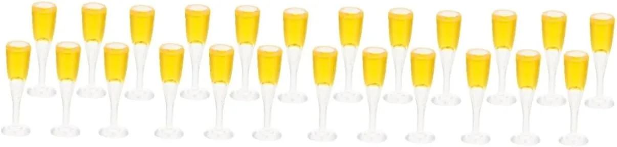 18pcs Miniature Wine Glasses Decorative Tiny House Goblets for Dollhouse Realistic Cocktail Goblets for Miniature Scenes Chic Cute Home Decor