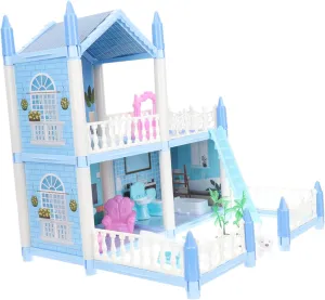 1set Miniature Castle House Kit for Boys and Girls Assemble Fairy Tale Dollhouse Model Rooms Terraces Birthday for Imagination