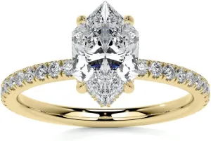 2 CT Dutch Marquise Cut Moissanite Solitaire Ring Hidden Halo Diamond Engagement Rings For Women Wedding Bridal Set Eternity 925 Silver Solid Gold Vintage Antique Anniversary Promise Gift For Her