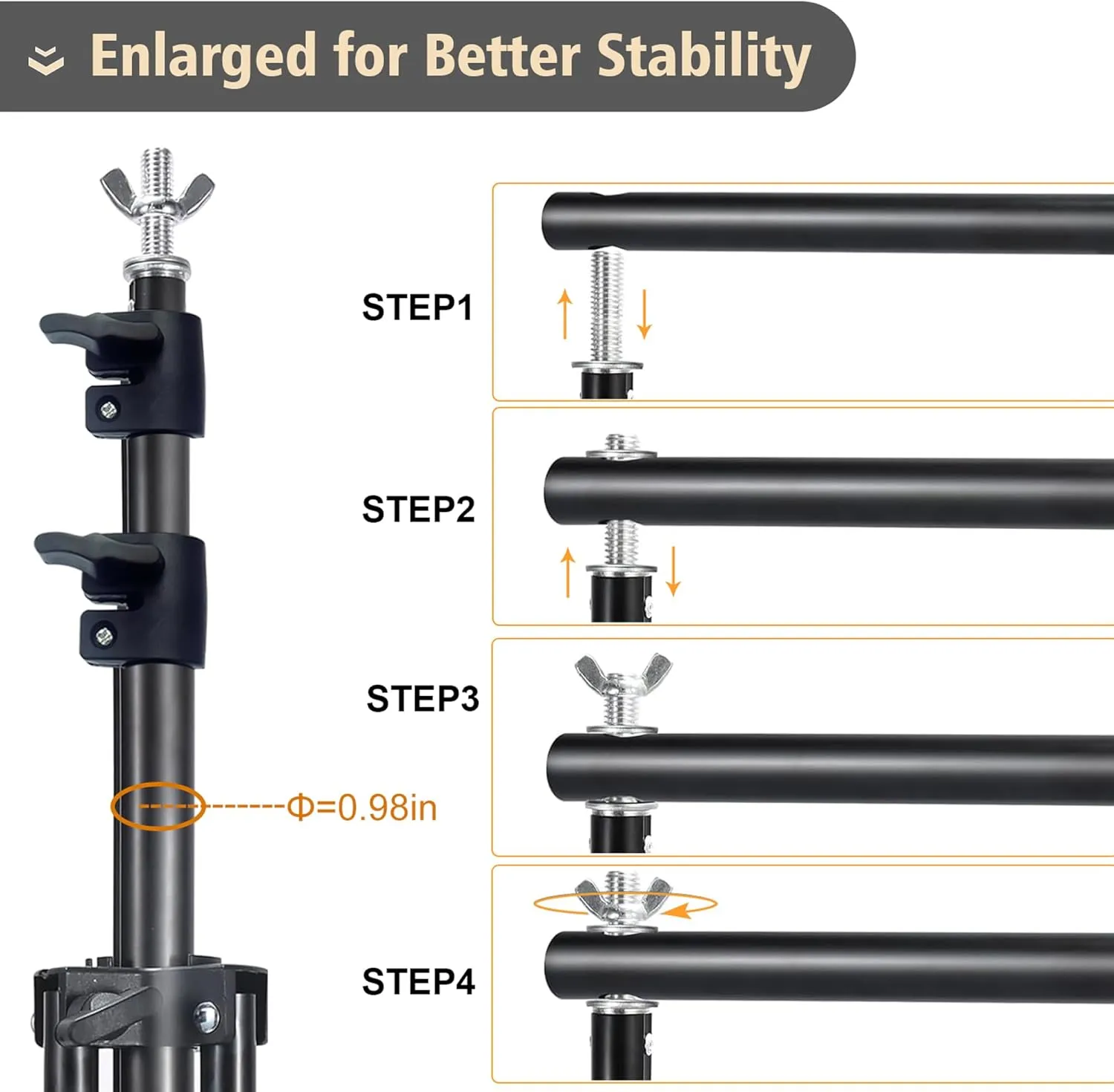 2-in-1 Abstract Photography Backdrop Stand Kit - 6.5x6.5 ft Portable Dual Rod Stand with 6x8 ft Polyester Fabric Backdrop for Portraits and Photo Props - Roller Pocket Design（6x8ft,Beige）