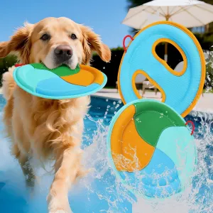 2 Pack Dog Pool Floating Flying Disc Toys, Interactive Dog Pool Water Toys That Float for Aggressive Chewers Bonding at Lake & Beach Small, Medium & Large Puppies Summer Supplies