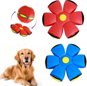 2 Pack Pet Flying Discs Toys, Flying Saucer Ball for Dogs, Interactive Dog Disc Saucer Ball Toy, Dogs Games Toys for Medium Large Dogs Pet and Kids Outdoor Sports Exercise No Light