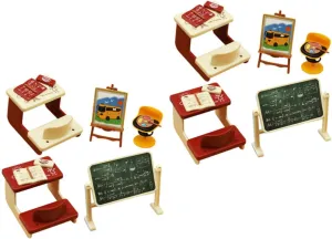 2 Sets Mini Classroom Model of Realistic Chalkboard Decor for Mini House and DIY Projects Compact for Miniature Dollhouse Decorations