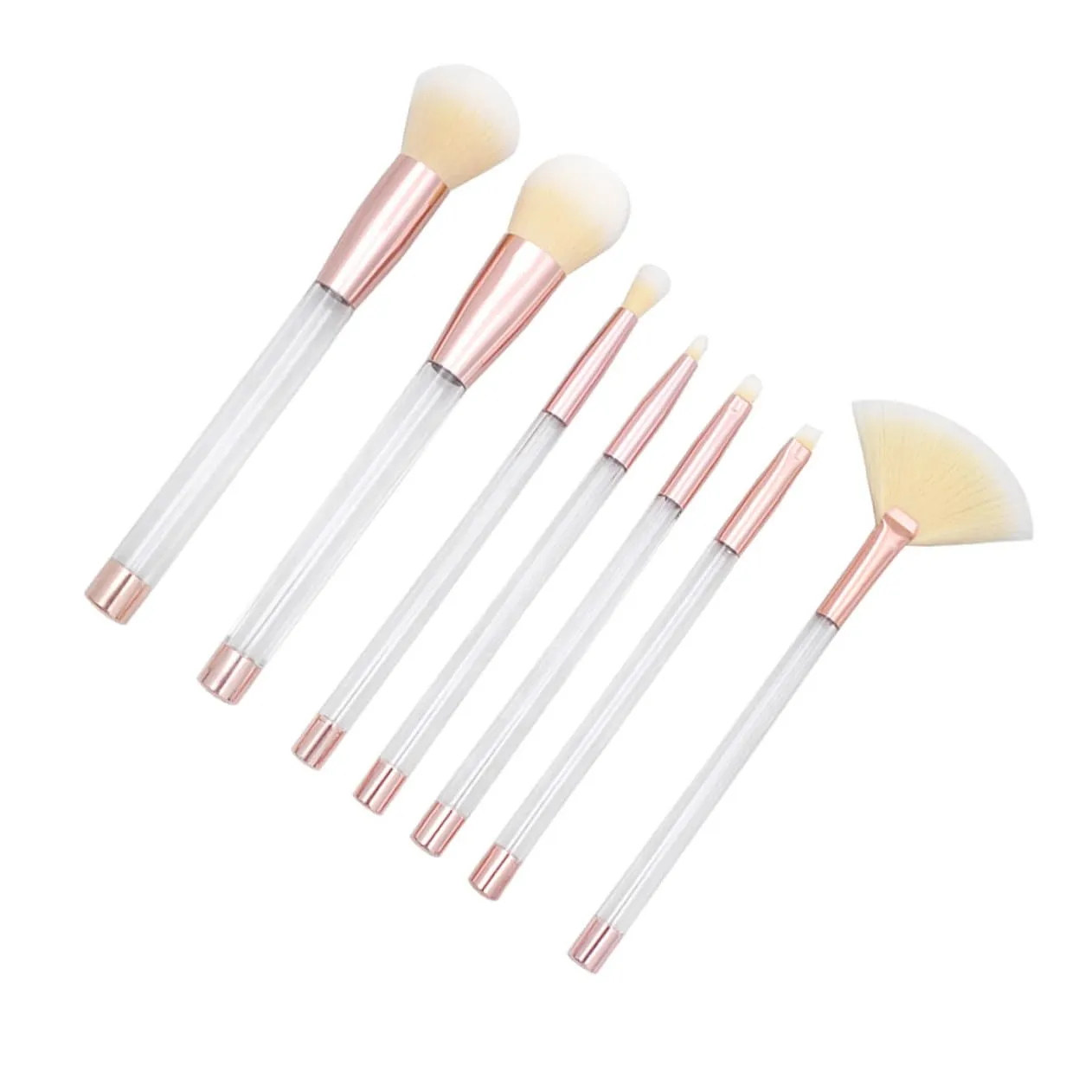 21 Pcs Makeup Brush Set with Crystal Handle 5-piece Empty Soft Synthetic Bristles Ideal for Daily and Professional Use