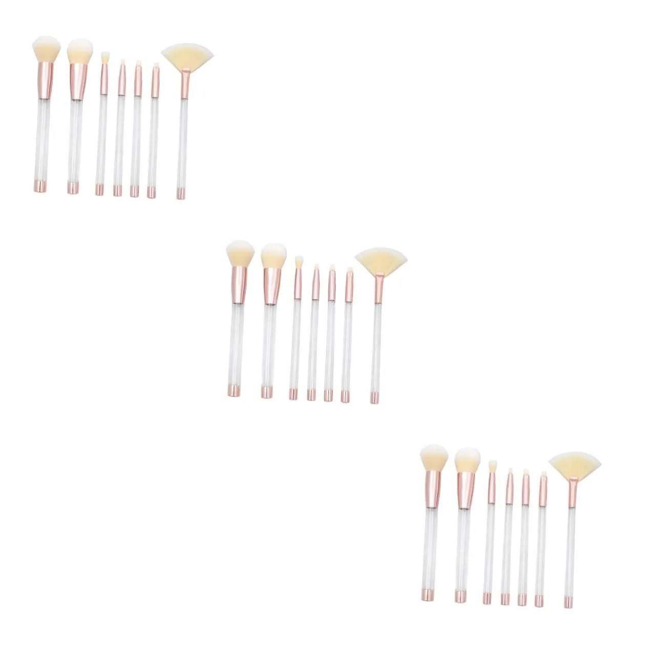 21 Pcs Makeup Brush Set with Crystal Handle 5-piece Empty Soft Synthetic Bristles Ideal for Daily and Professional Use