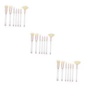 21 Pcs Makeup Brush Set with Crystal Handle 5-piece Empty Soft Synthetic Bristles Ideal for Daily and Professional Use