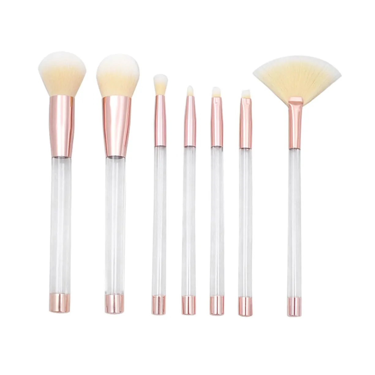 21 Pcs Makeup Brush Set with Crystal Handle 5-piece Empty Soft Synthetic Bristles Ideal for Daily and Professional Use