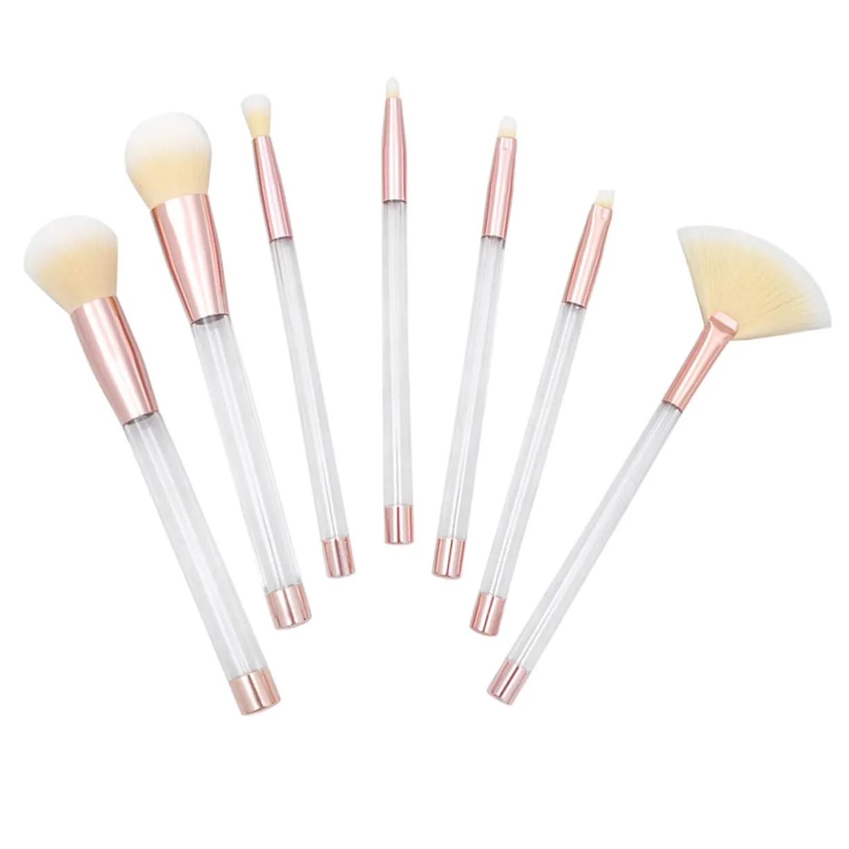 21 Pcs Makeup Brush Set with Crystal Handle 5-piece Empty Soft Synthetic Bristles Ideal for Daily and Professional Use