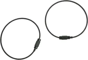 2/10pcs 50cm Colorful Stainless Steel Wire Keychain Cable Loop Screw Lock Rope Key Holder Keyring Key Chain Rings (Color : Black, Size : 50cm 2pcs)