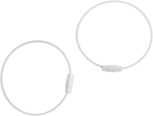 2/10pcs 50cm Colorful Stainless Steel Wire Keychain Cable Loop Screw Lock Rope Key Holder Keyring Key Chain Rings (Color : White, Size : 50cm 10pcs)
