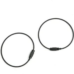 2/10pcs 50cm Colorful Stainless Steel Wire Keychain Cable Loop Screw Lock Rope Key Holder Keyring Key Chain Rings Tools (Color : Black, Size : 50cm 2pcs)