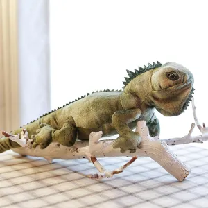 23.6-inch Iguana Plush Lizard Chameleon Doll Filled with Soft Animal Material Perfect for Children and Adults(Dark Green Iguana)
