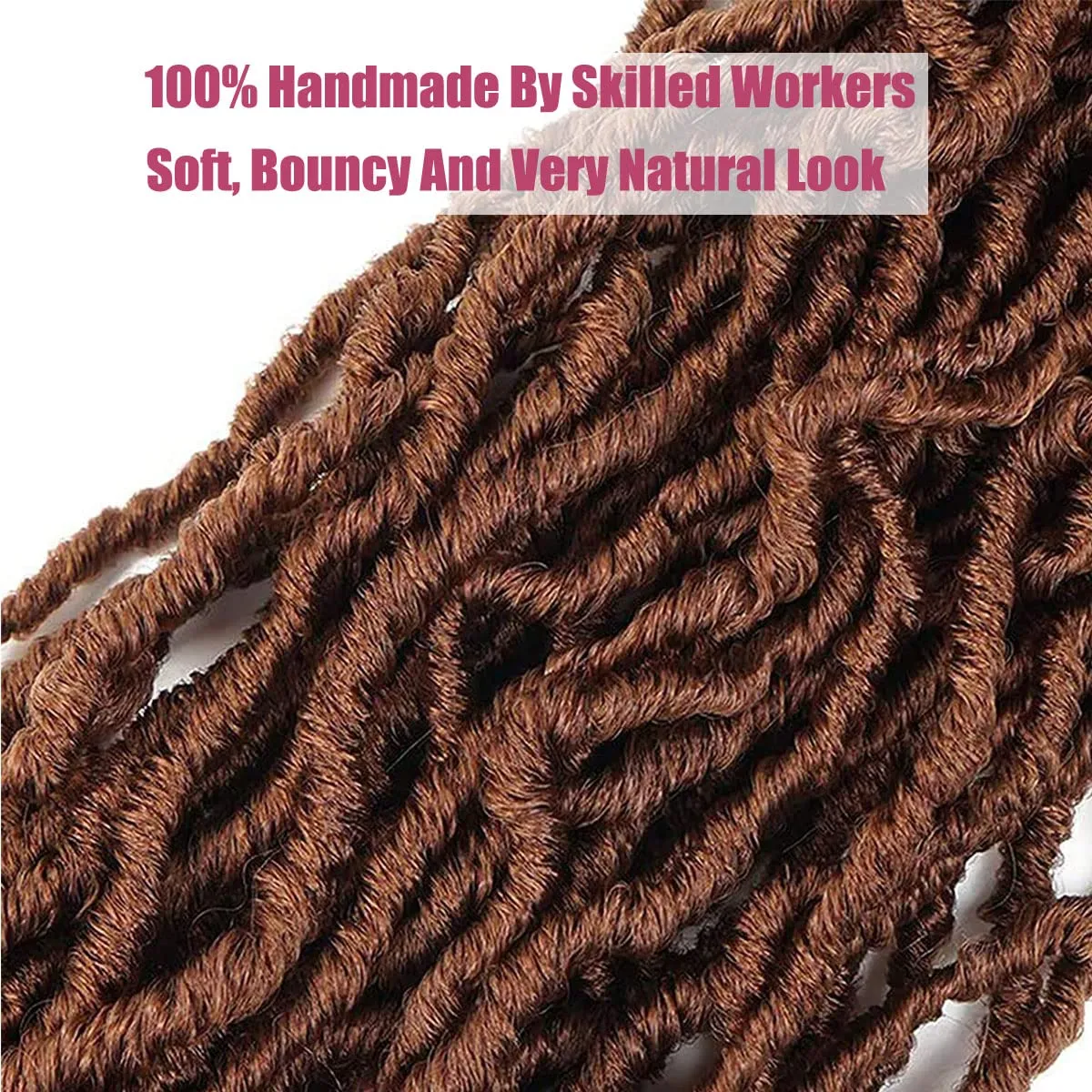 24 Inch 7 Packs Soft Locs Crochet Hair Brown Color 30 New Faux Locs Pre-looped Super Lightweight Synthetic Hair Braids For Black Women(24inch, 7packs, #30)