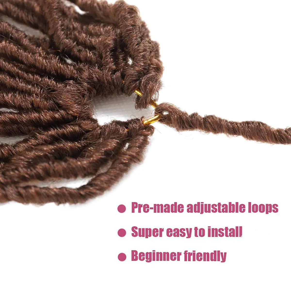 24 Inch 7 Packs Soft Locs Crochet Hair Brown Color 30 New Faux Locs Pre-looped Super Lightweight Synthetic Hair Braids For Black Women(24inch, 7packs, #30)